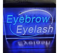 REWIS Eyebrow Eyelash LED Neon Signs, USB Powerd 3-Level Dimming Neon Lights, for Beauty Salon Wall Hanging Decor,White Blue,40x30cm