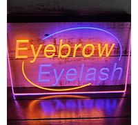 REWIS Eyebrow Eyelash LED Neon Signs, USB Powerd 3-Level Dimming Neon Lights, for Beauty Salon Wall Hanging Decor,Blue Orange,30x20cm