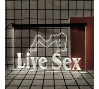 REWIS Live Sex LED Neon Signs, USB Powerd Dimming Neon Lights, for Dancer Nightclub Wall Hanging Luminous Decor,White,40x30cm