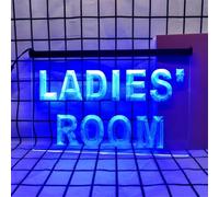 REWIS Public Toilets LED Neon Signs, USB Powerd Dimming Neon Lights, for Bar Public Restrooms Wall Hanging Luminous Decor, 40X30cm,Blue,C