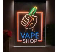 REWIS Vape Shop LED Neon Sign, Custom USB Powered Neon Lights with Dimmer, for Mall Vape Shop Wall Hanging Dimmable Decorative,B,40x30cm