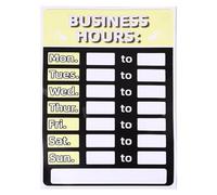 Rewritable Opening Hours Sign Stickers Yellow Pvc for Bank Store