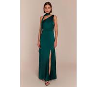 Rewritten London Porto Dress in Forest Green Satin - M