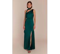 Rewritten London Porto Dress in Forest Green Satin - XS