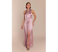 Rewritten London Porto Dress in Rose Pink Satin - M