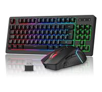 Rewurnth Wireless Gaming Keyboard and Mouse Set, German Layout QWERTZ 75% TKL RGB Illuminated, Rechargeable Ergonomic Gaming Mouse, Compact Keyboard for PC, Mac, Xbox, PS5
