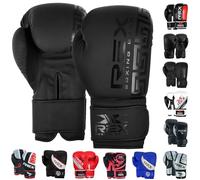 Rex Boxing Gloves,Muay Thai MMA Kickboxing,Men Women Adult kids, Pro Training Sparring, fitness Heavy Punching Bag Mitts MMA Focus Pads Workout,Multi Layered (Matt Black, 16oz)