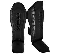Rex Boxing Shin Guard for Kickboxing, Muay Thai, MMA Fighting and Training Pads, Leg Protector, Shin Protector, Shin Instep, Shin Guard, for Martial Arts, Sparring and Boxing (Matt Black, M)