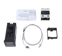 REX-C100 Temperature Controller, AC 110-240V PID Temperature Controller Kit, High Precision Temperature Regulator 0-400℃, with 40A SSR, 1M M6 K Type Probe, 40A