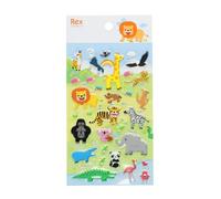 Rex London 3D Puffy Stickers - Wild Safari Animals