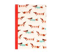 Rex London A5 Lined Notebook Sausage Dog pattern pad. Cute puppy canine