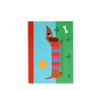 Rex London A6 Lined Notebook Sausage Dog pocket pad. Cute puppy dachshund