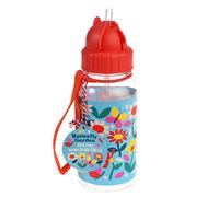 Rex London BPA Free Plastic Kids Water Bottle 500ml - Butterfly Garden, Toddler School Drinks Bottle for Boys & Girls, Children's Reusable Drinking Flask with Leak Resistant Lid