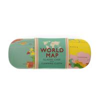 dotcomgiftshop Glasses Case & Cleaning Cloth World Map, Hard Shell Spectacle Cases, Sunglasses Cover for Men, Eyeglass Box, Women's Eyewear Storage, Mens Sunglass Holder, Travel Glass Cases.