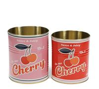 Rex London Cherry Storage Tins Set of 2 - Retro Kitchen Accessories, Medium