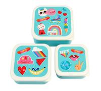 Rex London Children's Reusable BPA Free Snack Boxes (Set of 3), Top | kids snack box, toddler lunch box, snack boxes for kids, reusable bento container, school meal carrier, plastic divided tray