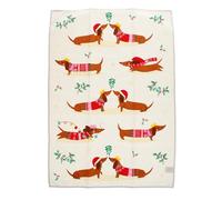Rex London Cotton tea towel - Festive Sausage Dog