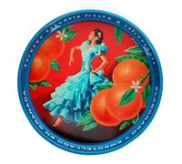 Rex London Decorative Metal Serving Plate, Round Metal Tray for Drinks and Display, Circular Cocktail Tray, Large Decorative Tray for Bar, Dining, Candle Plate and Home Styling