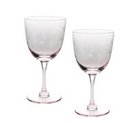 Rex London Etched Star Wine Glasses 250ml (Set of 2) - Pink