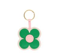 Rex London Faux Leather Keyring - Green daisy
