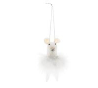 Rex London Felt mouse hanging decoration - White fluffy dress