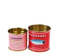 Rex London Fish Storage Tins Set of 2 - Vintage Kitchen Accessories, Mini