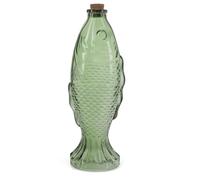 Rex London Glass Bottle 500ml, Green Fish | green, quirky , fish-shaped