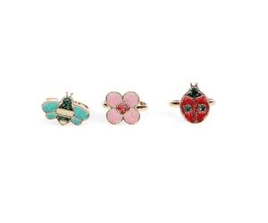 Rex London Glitter rings (set of 3) - Ladybird