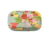 Rex London Hard Shell Mini Travel Case World Map, frame, Geography Theme.