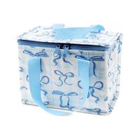 Rex London - Insulated Lunch Bag for Kids & Adults Foil Lined - Blue Bows | lunch bag, insulated lunch bag, lunchbag, thermal container, food carrier, soft lunchbag, cooler box