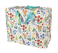 REX LONDON Large Storage Bag with Zip - Strong and Durable 55 x 48 x 28cm 70l - Choice of Design (Wild Flowers)