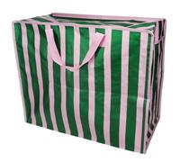 Rex London Jumbo storage bag - Pink with green stripe