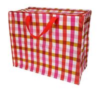 Rex London - Jumbo Storage Bag with Zip for Home Storage 70L - Pink Gingham | space saving, foldable