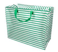 Rex London - Jumbo Storage Bag with Zip for Home Storage - Green Stripes | space saving, foldable