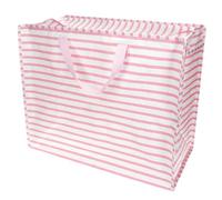 Rex London - Jumbo Storage Bag with Zip for Home Storage - Pink Stripes | space saving, foldable