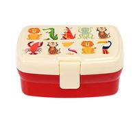 REX London Kids Lunch Box, Bento Box with Compartments, Colourful Creatures