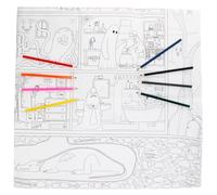 Rex London Large Colouring Poster with Pencils - Haunted House coloured pen