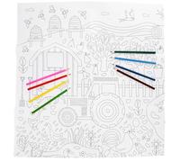 Rex London Large Colouring Poster with Pencils - On the Farm Coloured penci