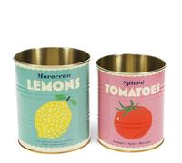 Rex London Lemon and Tomato Storage Tins Set of 2 - Vintage Kitchen, Medium