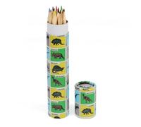 Rex London Long Tube of Colouring Pencils - Dinosaur