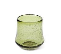 Rex London Olive Green Hand Blown Bubble Glass Tumbler 300ml