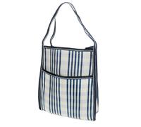 Rex London Recycled woven bag with side pocket - White and blue