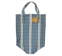 Rex London Recycled woven shopping bag - White and blue