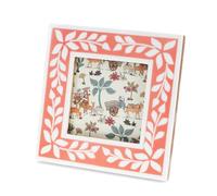 Rex London Resin Wood Picture Frames 9cm x 9cm - Decorative Small Photo Frame, Rustic Wooden Frame Pictures, Elegant Square Wood Picture Frame, Handcrafted Desktop Display, Minimalist Home Decor