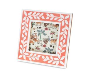 Rex London Resin Wood Picture Frames 9cm x 9cm - Decorative Small Photo Frame, Rustic Wooden Frame Pictures, Elegant Square Wood Picture Frame, Handcrafted Desktop Display, Minimalist Home Decor