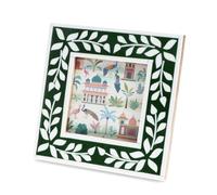 REX London Resin Wood Picture Frames 9cm x 9cm, photo frames, Green | picture frames, photo frames, frame, wooden photo frame, picture display, wall art mount, wooden tabletop, portrait gallery