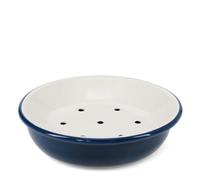 Rex London Round two-part enamel soap dish - Petrol blue