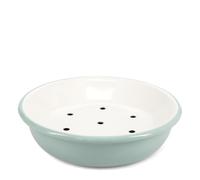 Rex London Round two-part enamel soap dish - Sage green | soap holder, bathroom accessories