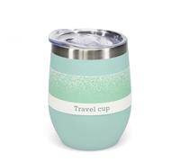 Rex London Rubber Coated Travel Cup 350ml - Eggshell Blue, Leak Proof Coffee Mug, Small Flask for Hot Drinks, Portable Water Bottle, Commuter Accessory, Soft Solid Color Drinking Container.