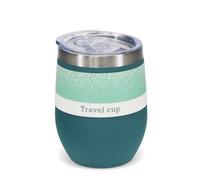 Rex London Rubber Coated Travel Cup 350ml - Petrol Blue, Leak Proof Coffee Mug, Small Flask for Hot Drinks, Portable Water Bottle, Commuter Accessory, Deep Solid Color Drinking Container.
